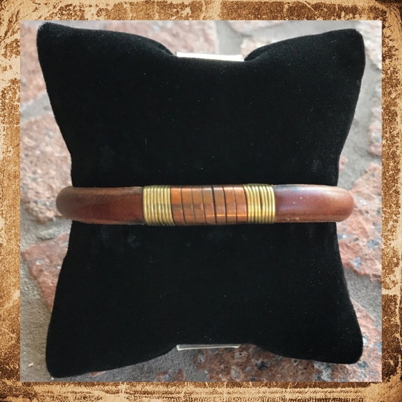 Silverskylight Other - SOLD brown genuine leather copper wire bracelet
